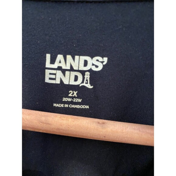 Land's End Women's Long Sleeve Soft Performance Roll Tab Tunic 2XL Black - Picture 5 of 12